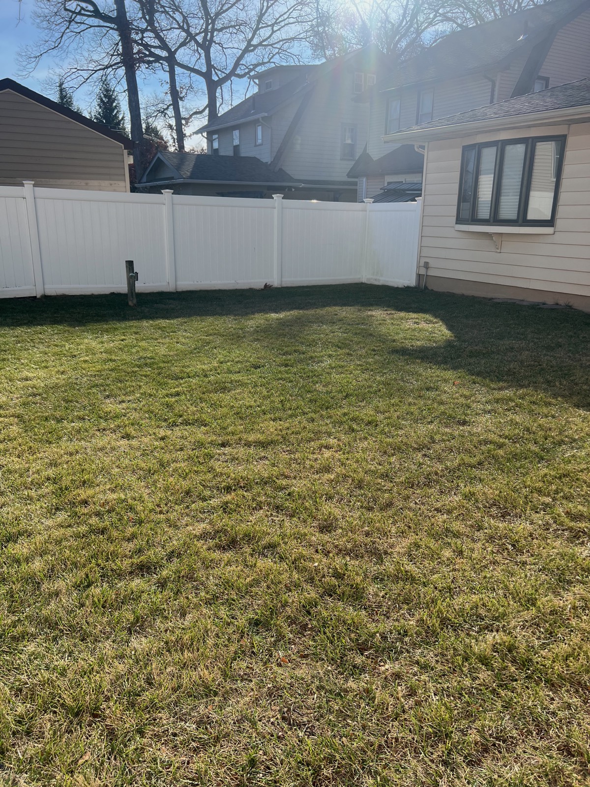 Backyard after stonework installation